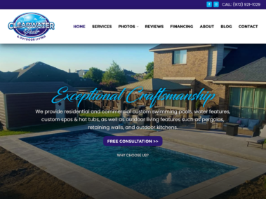 Clearwater Pools & Outdoor Living Launches Website